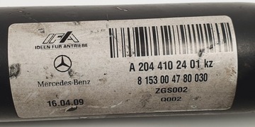 HŘÍDEL HNACÍ 4MATIC MERCEDES GLK X204 A2044102401