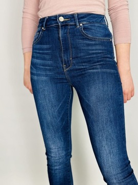 Jeansowe elastyczne spodnie rurki XS 34 Never Denim