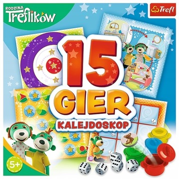 ZESTAW 15 GIER GRA KALEJDOSKOP TREFLIKI TREFL