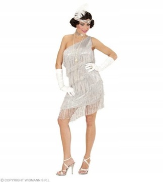 KOSTIUM SUKIENKA Z FRĘDZLAMI FLAPPER RETRO LAT 20 CHARLESTON GATSBY L 42/44