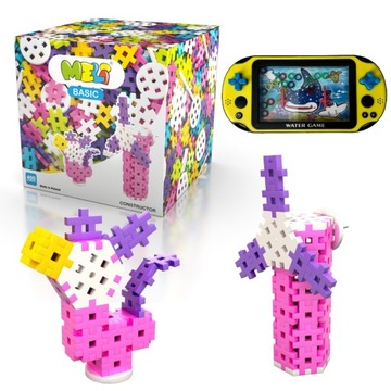 KLOCKI WAFLE KONSTRUKCYJNE MINI MELI BASIC CONSTRUCTOR 400 PINK + PREZENT