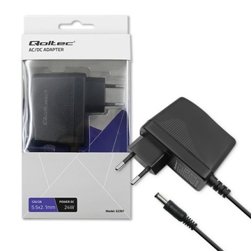 Qoltec Zasilacz wtyczkowy 24W 12V 2A 5.5*2.1