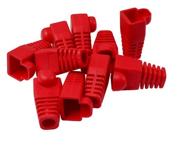 OSŁONKA OSŁONA GUMOWA ODGIĘTKA DO WTYKU RJ45 10szt CZERWONE