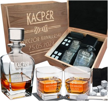 ZESTAW DO WHISKY KARAFKA PREZENT 18-99 URODZINY DLA FACETA TATY KAWALERSKI