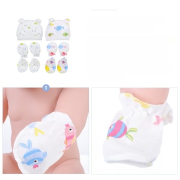 CHŁOPIĘCE CZAPKI Z RĘKAWICZKAMI CZAPKI 2 ZESTAWY CHŁOPIEC NOWORODKA