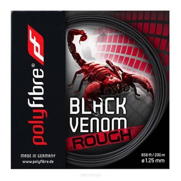 Naciąg tenisowy Polyfibre Black Venom Rough 1.25