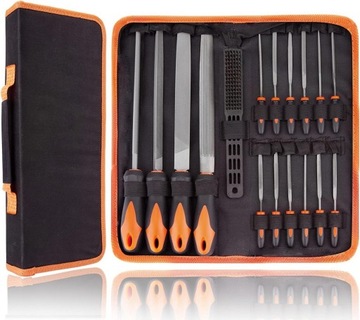 Набор напильников по металлу, дереву, хвойным деревьям, рашпилей, съемников, кейс, 18 шт.