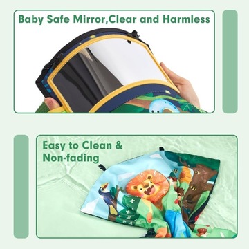 Tummy Time Mirror Toys Игрушки для малышей 0-6 месяцев, лесной мотив, хвостик