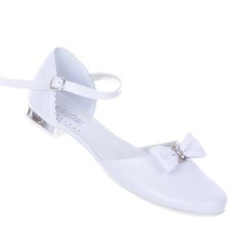 BIAŁE BUTY KOMUNIJNE CZÓŁENKA DZIEWCZĘCE SANDAŁY