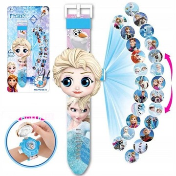 ZEGAREK Z PROJEKTOREM 3D FROZEN KRAINA LODU