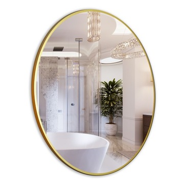 КРУГЛОЕ ЗОЛОТОЕ ЗЕРКАЛО 80 УЗКАЯ АЛЮМИНИЕВАЯ РАМКА LOFT