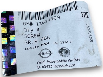 11610909, Schraube 4X Airbags DES MOTORS ASTRA K Insignia B 11610909 neu ORG !J | thumb 2