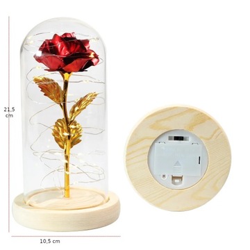 ВЕЧНАЯ РОЗА В СТЕКЛЕ, СВЕТЯЩАЯСЯ КРАСНАЯ, ПОДАРОК ​​ЖЕНЩИНЕ НА ДЕНЬ МАТЕРИ