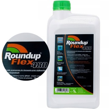 ROUNDUP FLEX 480 1L MOCNY ŚRODEK CHWASTOBÓJCZY NA CHWASTY GLIFOSAT RANDAP