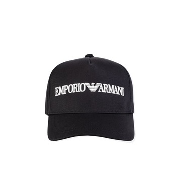 Emporio Armani Czapka z daszkiem z logo czarna