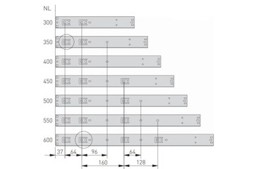 Шариковая направляющая VERSALITE GTV для ящиков 400 мм, полное выдвижение, бесшумное закрывание
