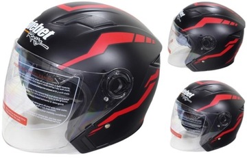 KASK OTWARTY MATT BLACK + BLENDA Przeciwsłoneczna Chopper Motocykl Motor L