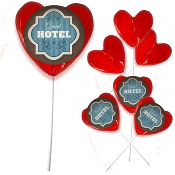 Леденцы HEART с рекламным логотипом компании, каждый дизайн, 50 шт.