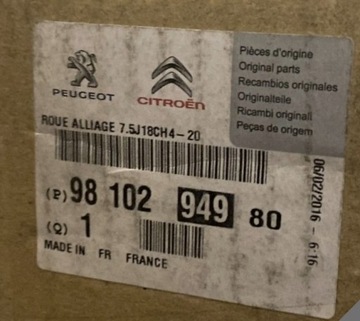 DISK HLINÍK PEUGEOT OE SPEEDLINE 3665 7.5" X 18" 4X108 ET 20