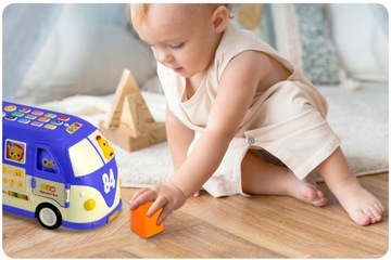 РАЗВИВАЮЩАЯ ИГРУШКА ДЛЯ РЕБЕНКА АВТОБУС МУЗЫКАЛЬНЫЙ СОРТЕР МАШИНКА 18м+