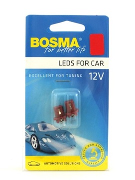 12V LEDX1 B8.5D 2PCS CZERWONA ŻARÓWKA MOTOR.