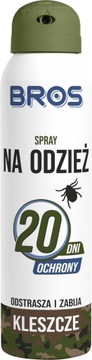 BROS SPRAY NA ODZIEŻ ZABIJA I ODSTRASZA KLESZCZE