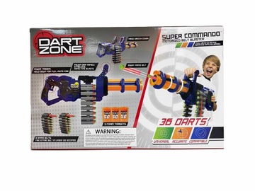 ПИСТОЛЕТ DART ZONE АВТОМАТИЧЕСКИЙ МИНИГУН + 30 ДРОТИКОВ NERF 2 МИШЕНИ ДЛЯ ЖУРНАЛОВ