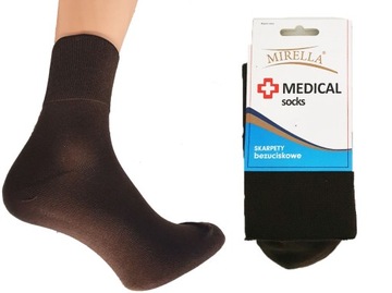 Skarpety męskie zdrowotne bezuciskowe bawełna MEDICAL 41-43 Brąz
