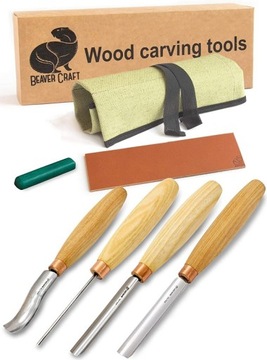 Zestaw 4 dłuta rzeźbiarskie w etui Beavercraft SC1
