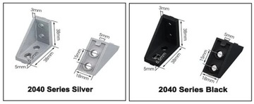 Разъем — угол 90 градусов, одинарный серебристый V-образный паз