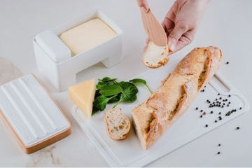 Масленка умная маслобойка для воды, свежее масло, белое дерево