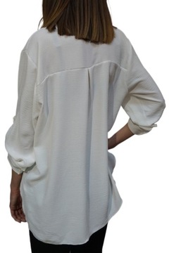 РУБАШКА ЖЕНСКАЯ С ВОРОТНИКОМ-СТОЙКОЙ, ДЛИННЫМ РУКАВОМ, БЕЛАЯ