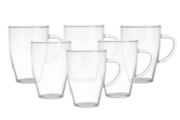 БОЛЬШИЕ термостойкие стаканы для кофе и чая Termisil 350 мл, 6 шт.