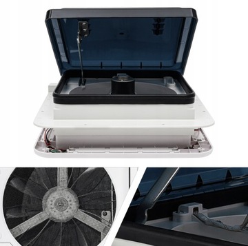 OKNO WENTYLATOR LED WYCIĄGOWY RV SZYBERDACH WENTYLACJA KAMPER WYWIETRZNIK