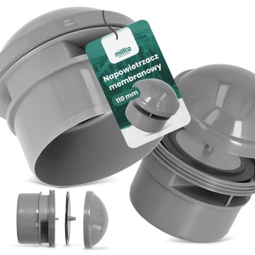 NAPOWIETRZACZ KANALIZACJI 110 mm MEMBRANOWY Regulator Powietrza Ciśnienia