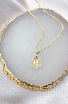 ZŁOTA WYJĄTKOWA ZAWIESZKA MEDALIK LITERKA H 333