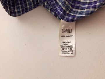 M&S casualowa KOSZULA bawełniana KRATKA krótki rękaw _ XL