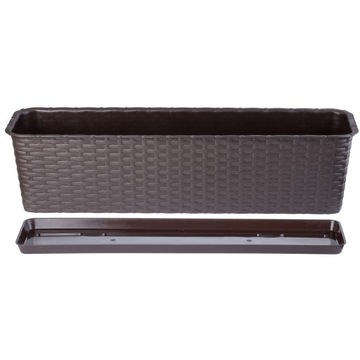 ЯЩИК ДЛЯ БАЛКОННЫХ ЦВЕТОЧНЫХ ГОРШКОВ КОРИЧНЕВАЯ ПОДСТАВКА 60см