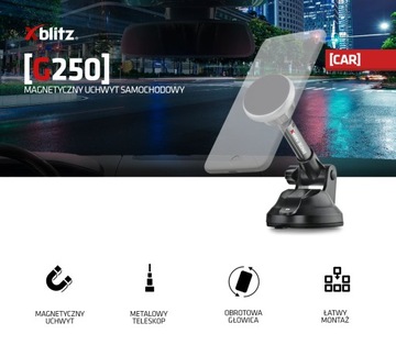 Uchwyt samochodowy na kokpit i szybę Xblitz G250