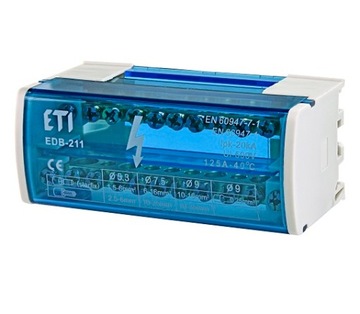 Blok rozdzielczy 2P 125A (2x11 otw.) ETI EDB-211