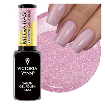 Baza Hybrydowa Do Paznokci Z Drobinkami VV Mega Base Shimmer Pink 8ml