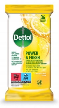 DETTOL Chusteczki czyszczące antybakteryjne cytryna - 36 szt