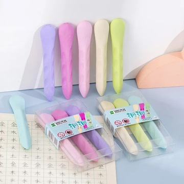 3Pcs/box Cute Correction Grip Hole 2B Eraser Student Learning Rubber