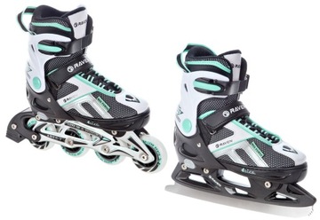 Rolki Łyżwy figurowe 2w1 Regulowane RAVEN Pulse Black/Mint 40-43