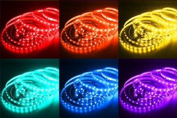 Светодиодная лента 5050 SMD RGB 60D/м 300LED разноцветная 1м