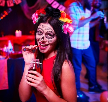 Повязка на голову цветы татуировки 3 шт разноцветный череп Хэллоуин