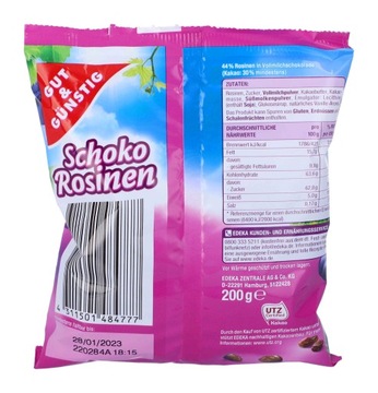 Изюм в молочном шоколаде 200 г из Германии