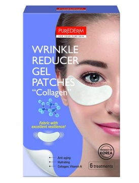 PureDerm Kolagen żelowe płatki pod oczy redukujące zmarszczki 6 szt