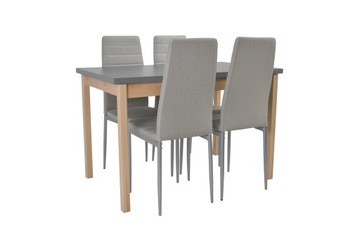 Zestaw 4x krzesła METAL + stół do SALONU laminat