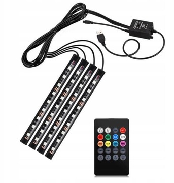 Ledy USB OŚWIETLENIE WNĘTRZA AUTA kabiny samochodu